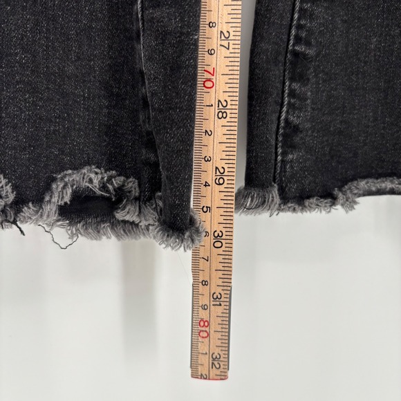 Altar'd State Arula Flare Jeans Sz 12 Black Paperbag Frayed High Rise Stretch - Picture 11 of 11